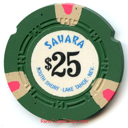 Old $5 SAHARA Casino Poker Chip Vintage Antique Diesuits Mold Lake Tahoe NV 1980 